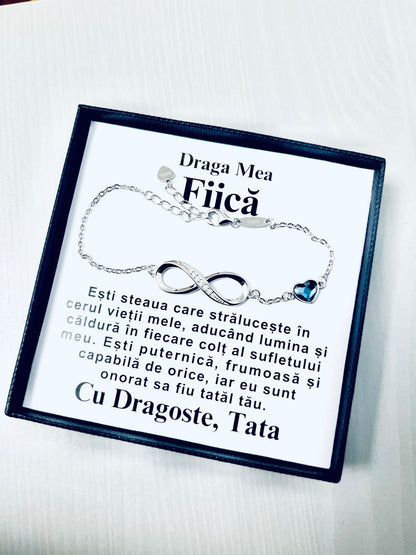 Cadou Personalizat Pentru Ziua Fiicei - Brățară Infinite Love