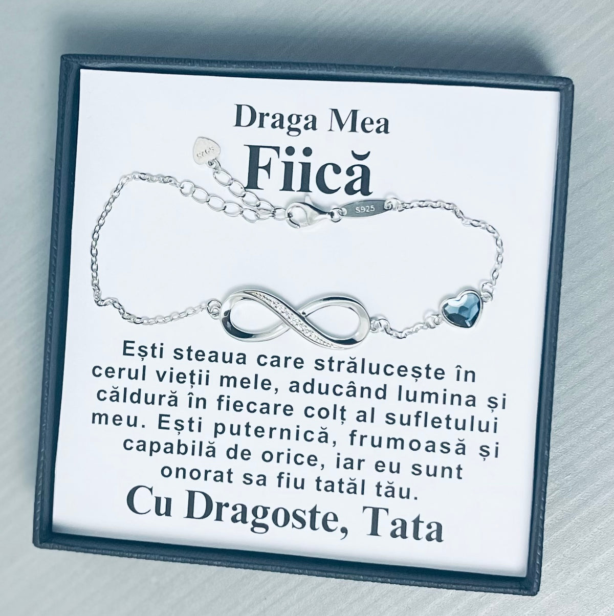 Cadou Personalizat Pentru Ziua Fiicei - Brățară Infinite Love