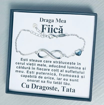 Cadou Personalizat Pentru Ziua Fiicei - Brățară Infinite Love