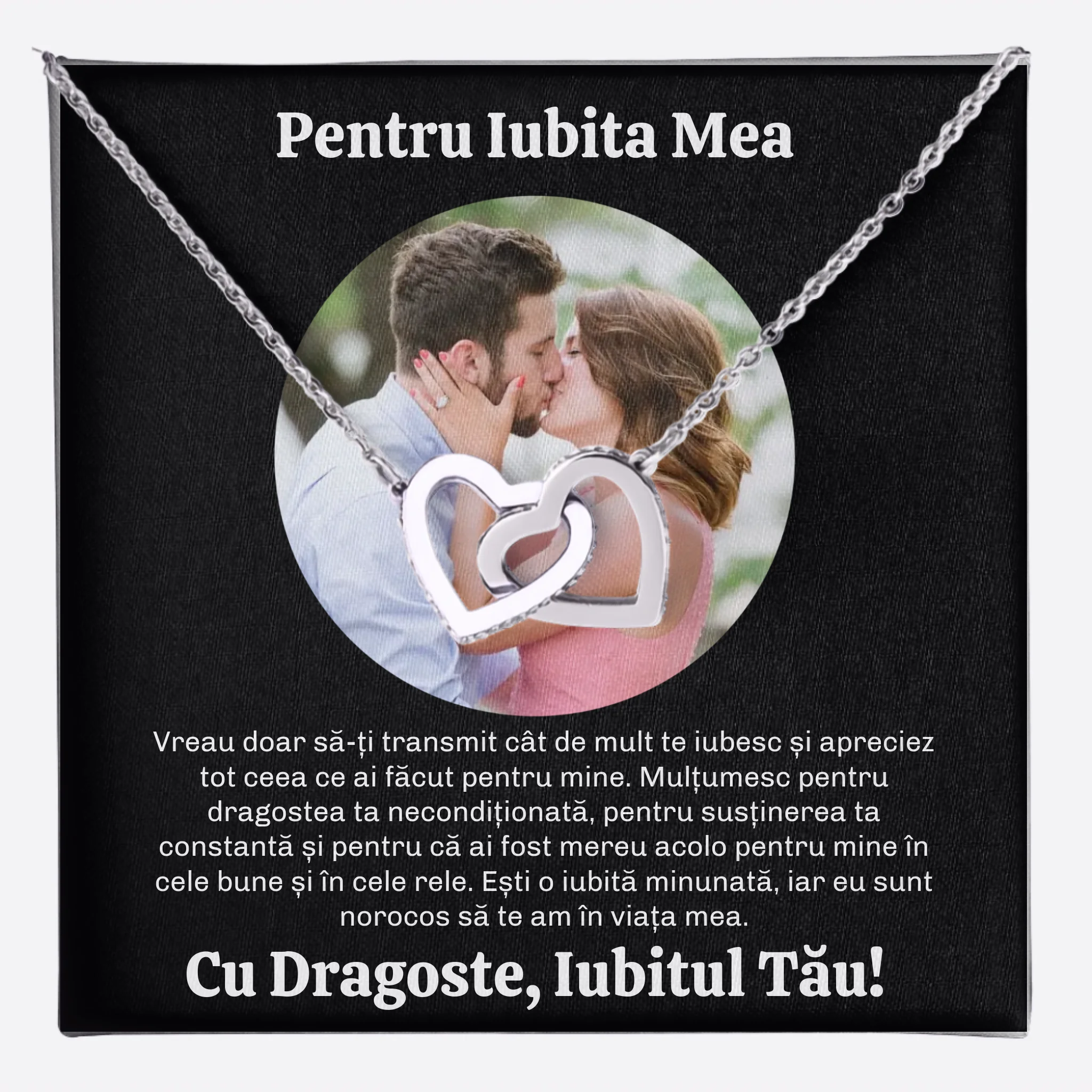 Colier Argint Personalizat cu Poză și Mesaj Unic