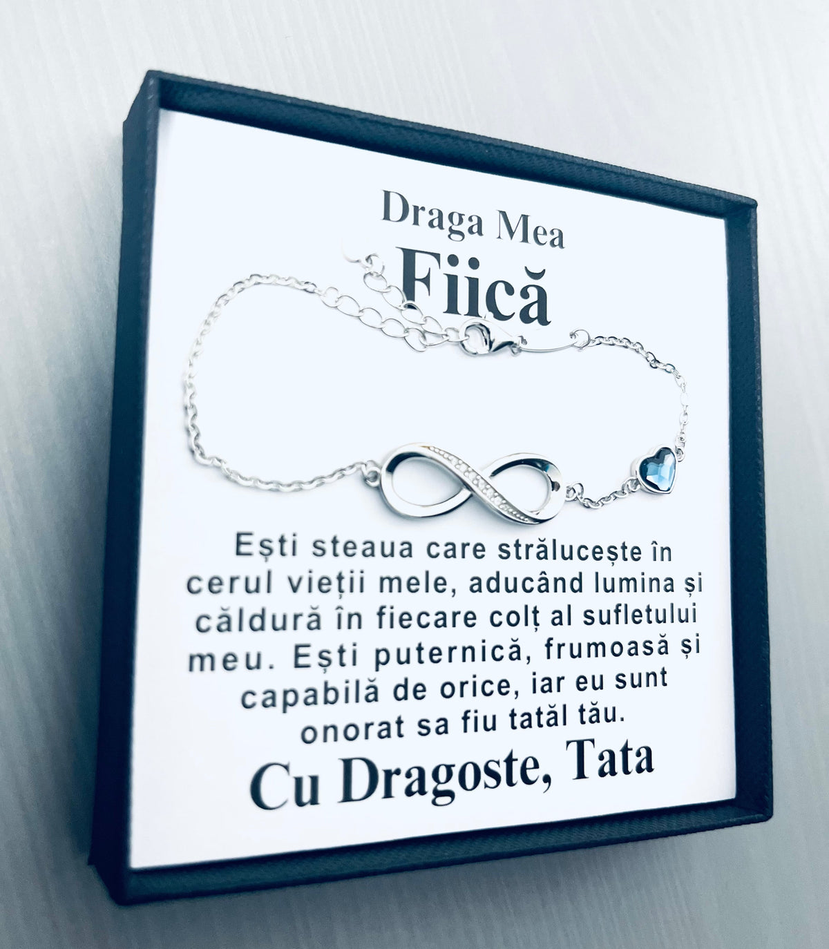 Cadou Personalizat Pentru Ziua Fiicei - Brățară Infinite Love