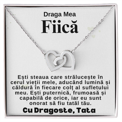 Cadou Pentru fiica De Ziua Ei -Colier Inimi Pereche de la Tata