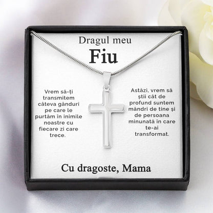 Cadou Personalizat Pentru Fiu - Lantisor Cruce