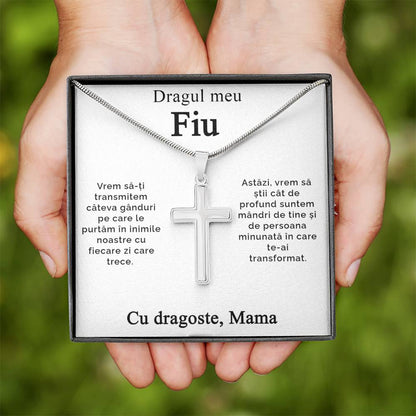 Cadou Personalizat Pentru Fiu - Lantisor Cruce