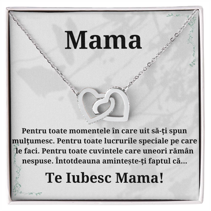 Lantisor Pentru Mama - Colier cu mesaj de suflet Double Hearts