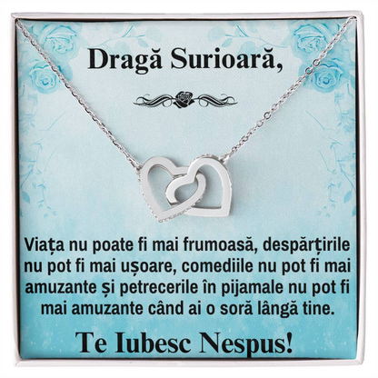 Cadou Pentru Sora Mea – Colier Inimi Pereche