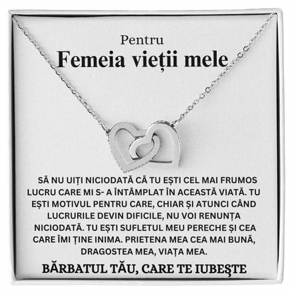 lantisor doua inimi argintii