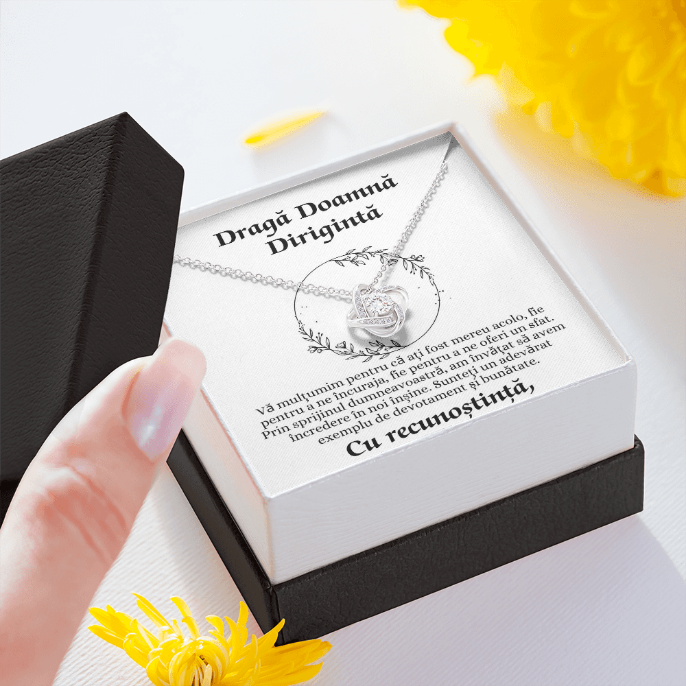 Cadou pentru Doamna Dirigintă - Colier Nodul Iubirii Mulțumire