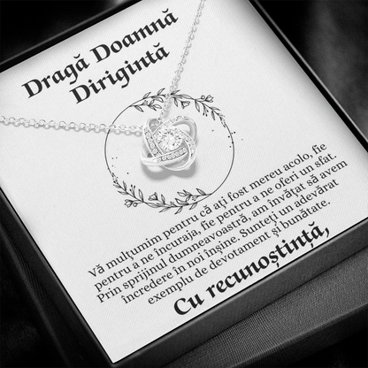 Cadou pentru Doamna Dirigintă - Colier Nodul Iubirii Mulțumire